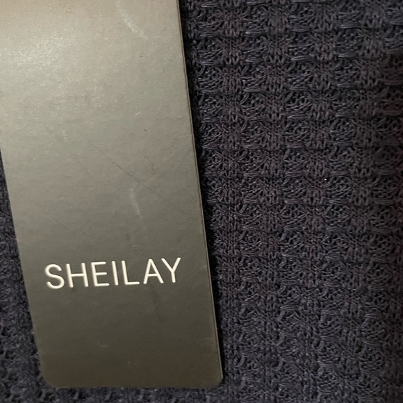 Ladys Navy Blue Sheilay Floral Waffle Knit Sweater Size XL - Picture 9 of 11